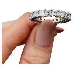 Platinum Asscher Cut Eternity Band with 5.00ct TDW
