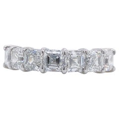 Platinum Asscher Diamond Anniversary Band