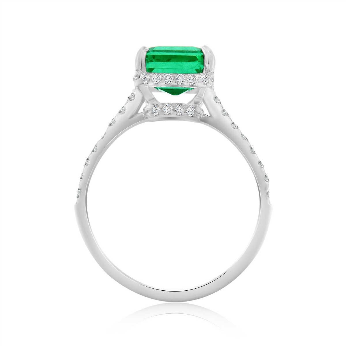 Asscher Cut Platinum Asscher Green Emerald Diamond Ring 'center-1.79 Carat'
