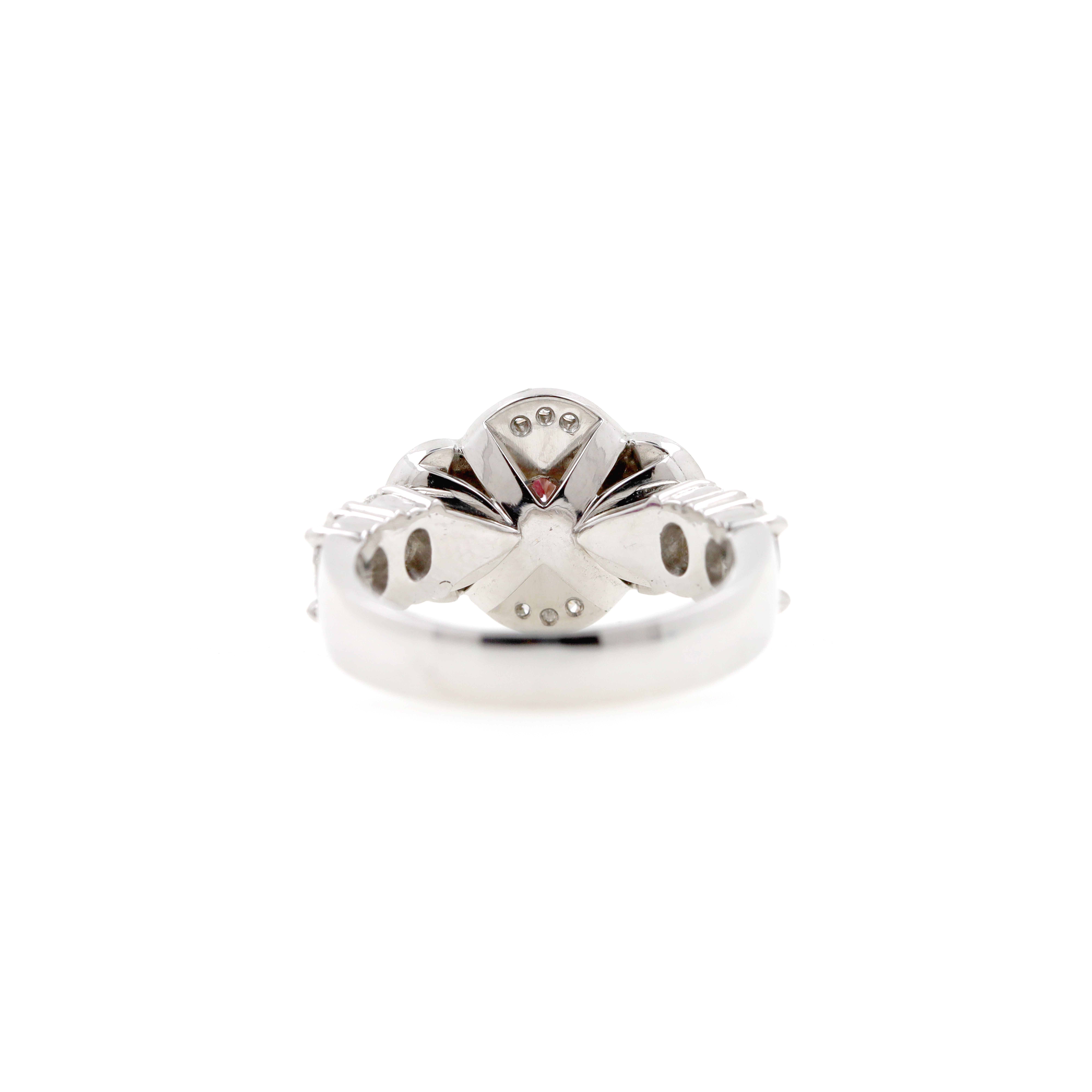 For Sale:  Platinum Australian Argyle Pink Diamond Halo Ring 6