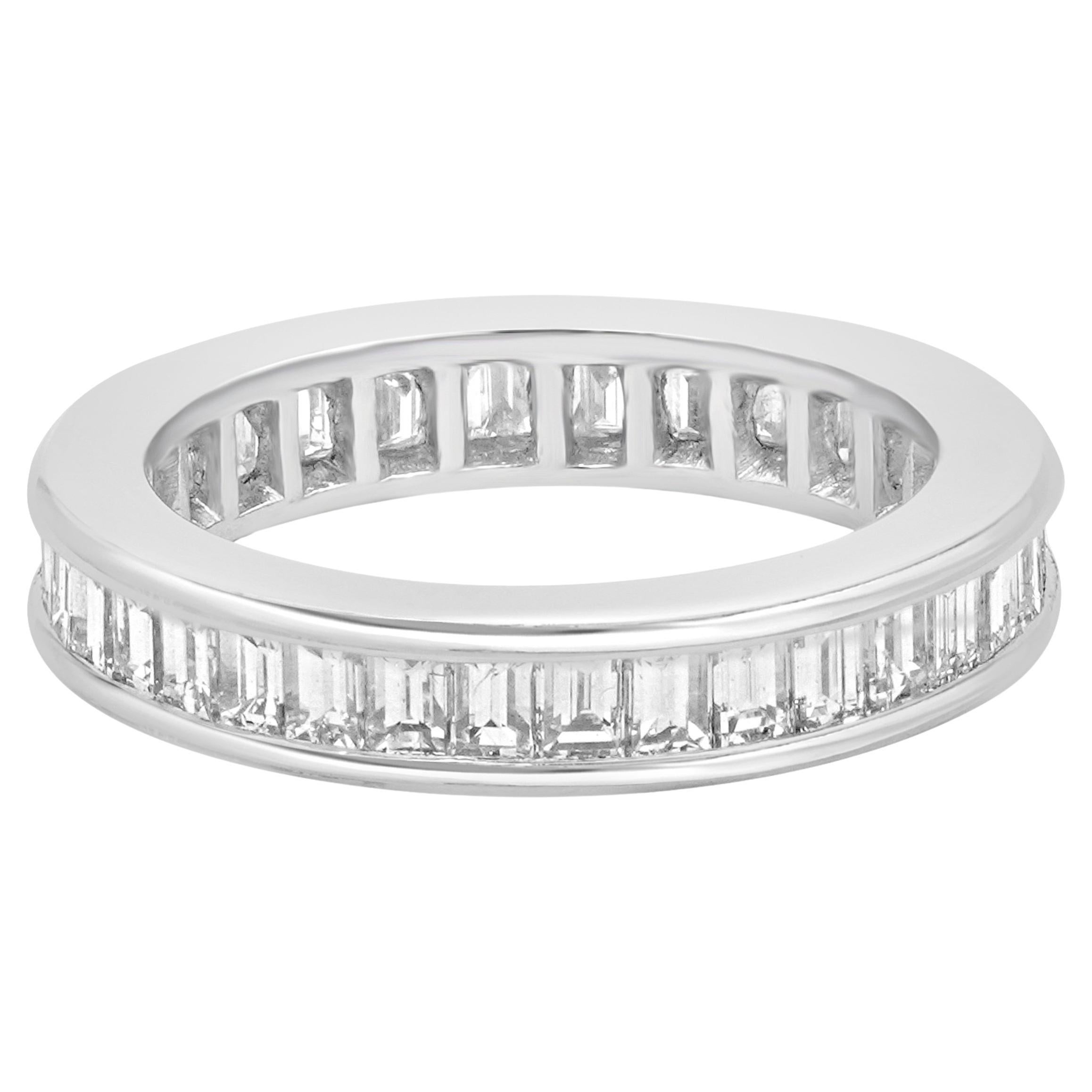 Platinum Baguette Cut Diamond Eternity Band