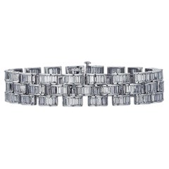 Sophia D. Platin-Armband mit Baguette-Diamanten, 19,20 ct, 20. Jahrhundert, Länge 7"