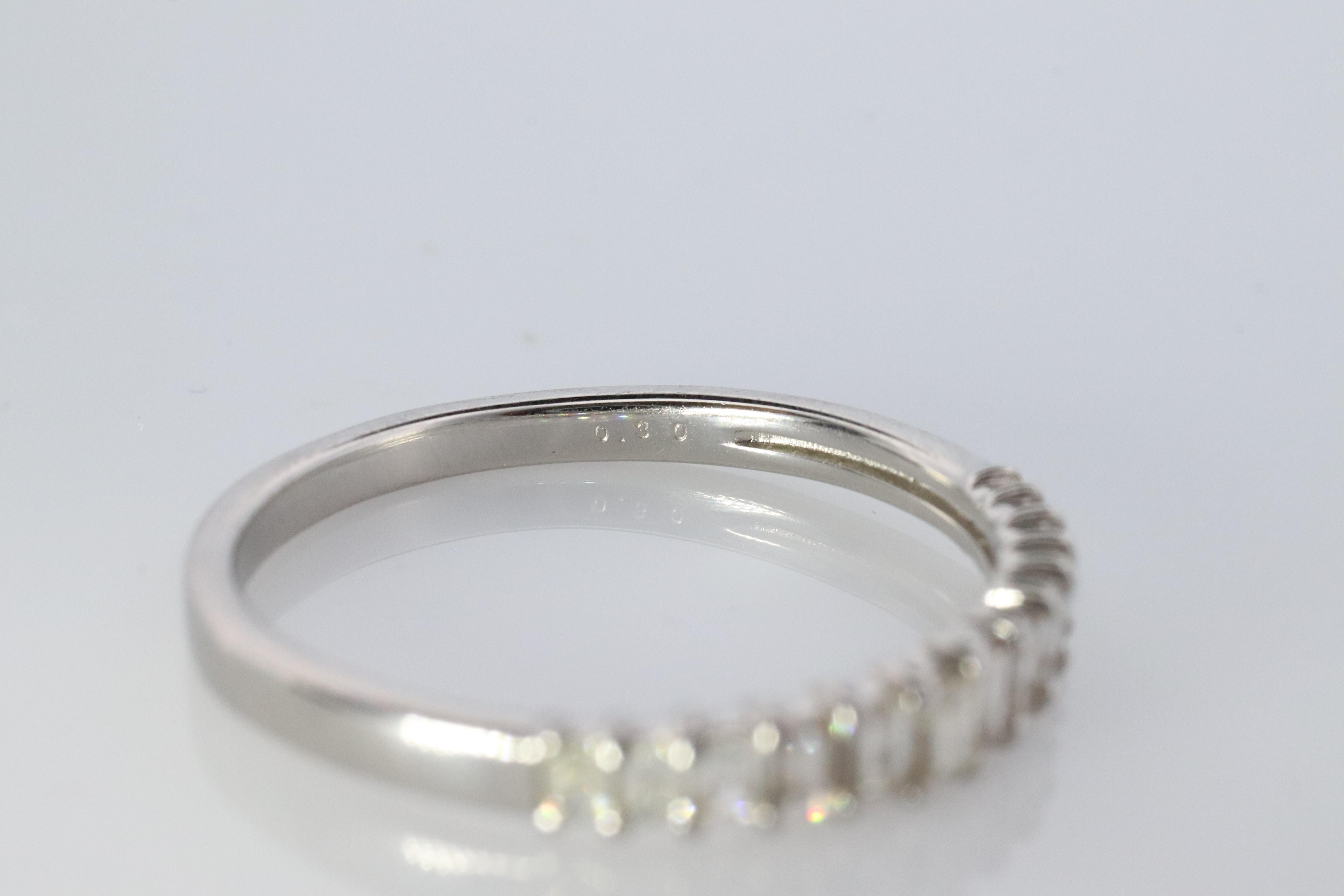 Baguette Cut Platinum Baguette Diamond eternity band. PT950 1/3ct Half Eternity Infinity Ring