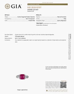 Platinum Baguette Diamond GIA Certified 4.35 Carat Sugar Loaf Burmese Ruby Ring