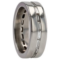 Platinum Baguette Diamond Size 7 Wide Cigar Band
