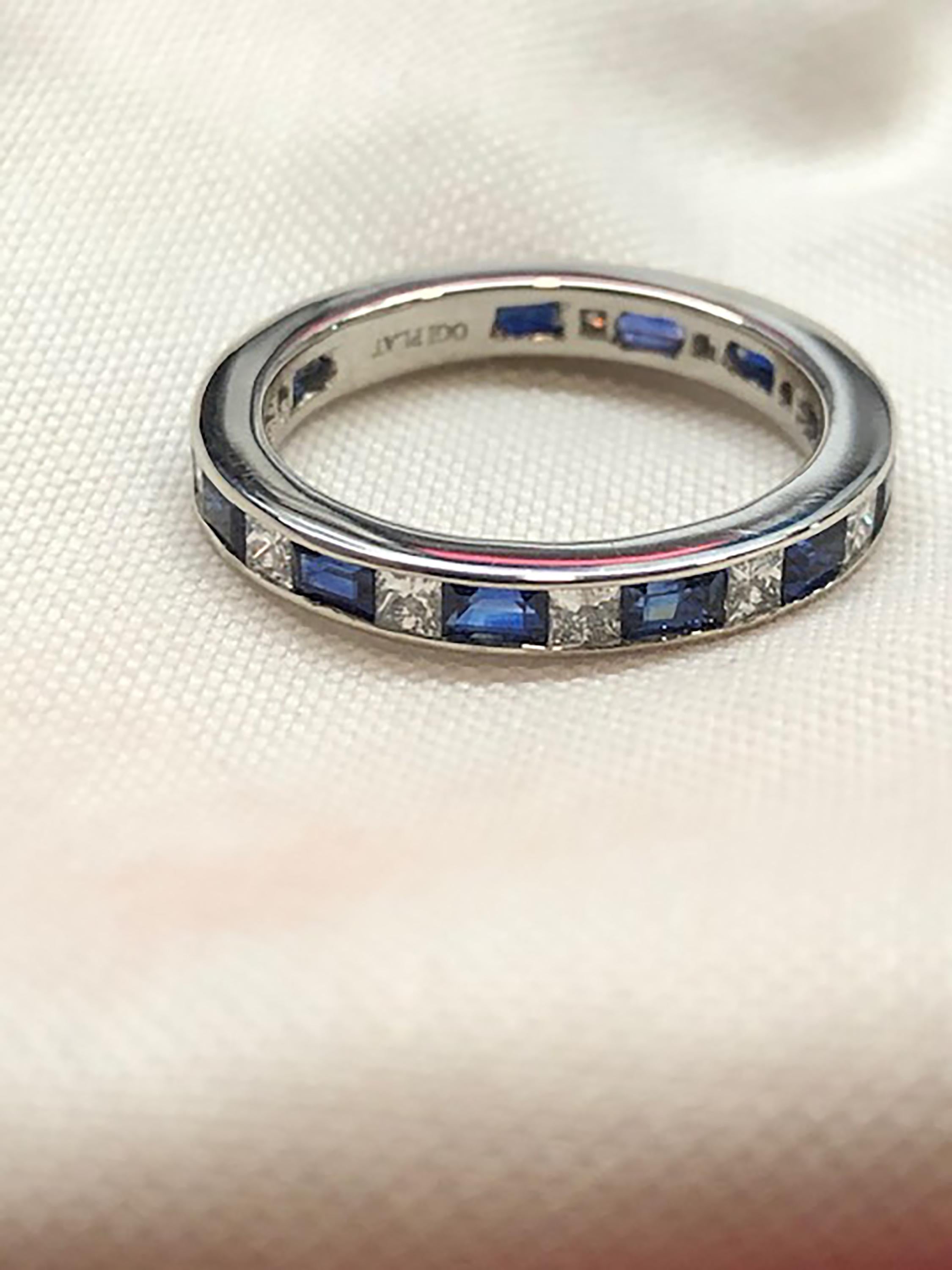 sapphire baguette eternity ring