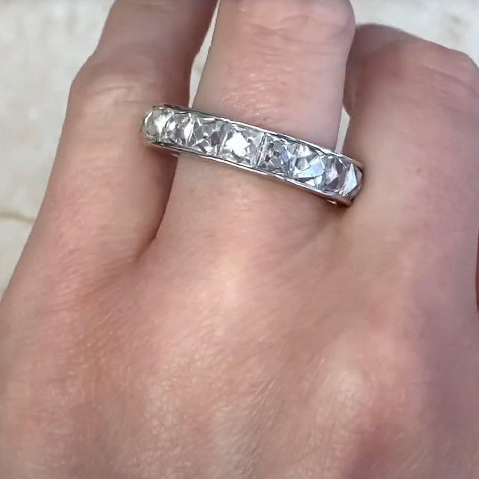 da uomo o donna Fascia in platino con diamanti antichi taglio francese (circa 10,80 carati), platino in vendita