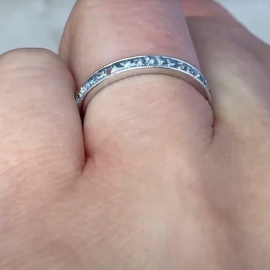 Platinband Französisch geschliffen (ca. 1-karätiger) Aquamarinband, Platin (Französischer Schliff) im Angebot