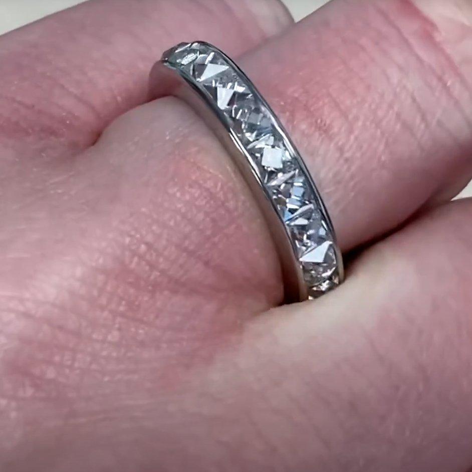 De las mujeres Anillo de platino talla francesa (aprox. 4,5 quilates), Anillo de eternidad de diamantes antiguos en venta