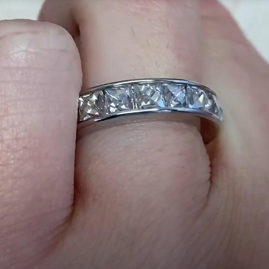 Anillo de platino con diamantes talla francesa (aprox. 6,00 quilates), color H, platino Corte francés en venta