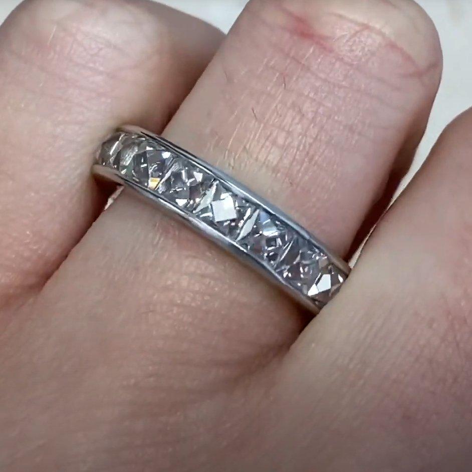 De las mujeres Anillo de platino con diamantes talla francesa (aprox. 6,00 quilates), color H, platino en venta