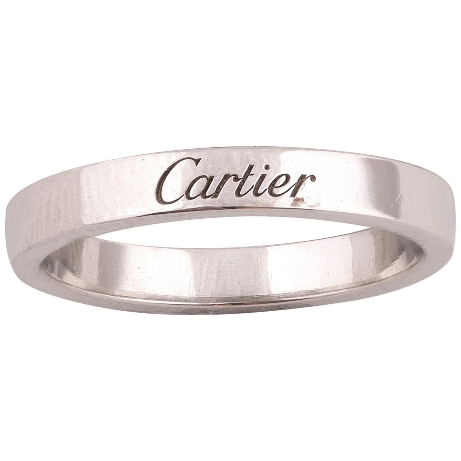 Platinum Band Ring by Cartier For Sale at 1stDibs