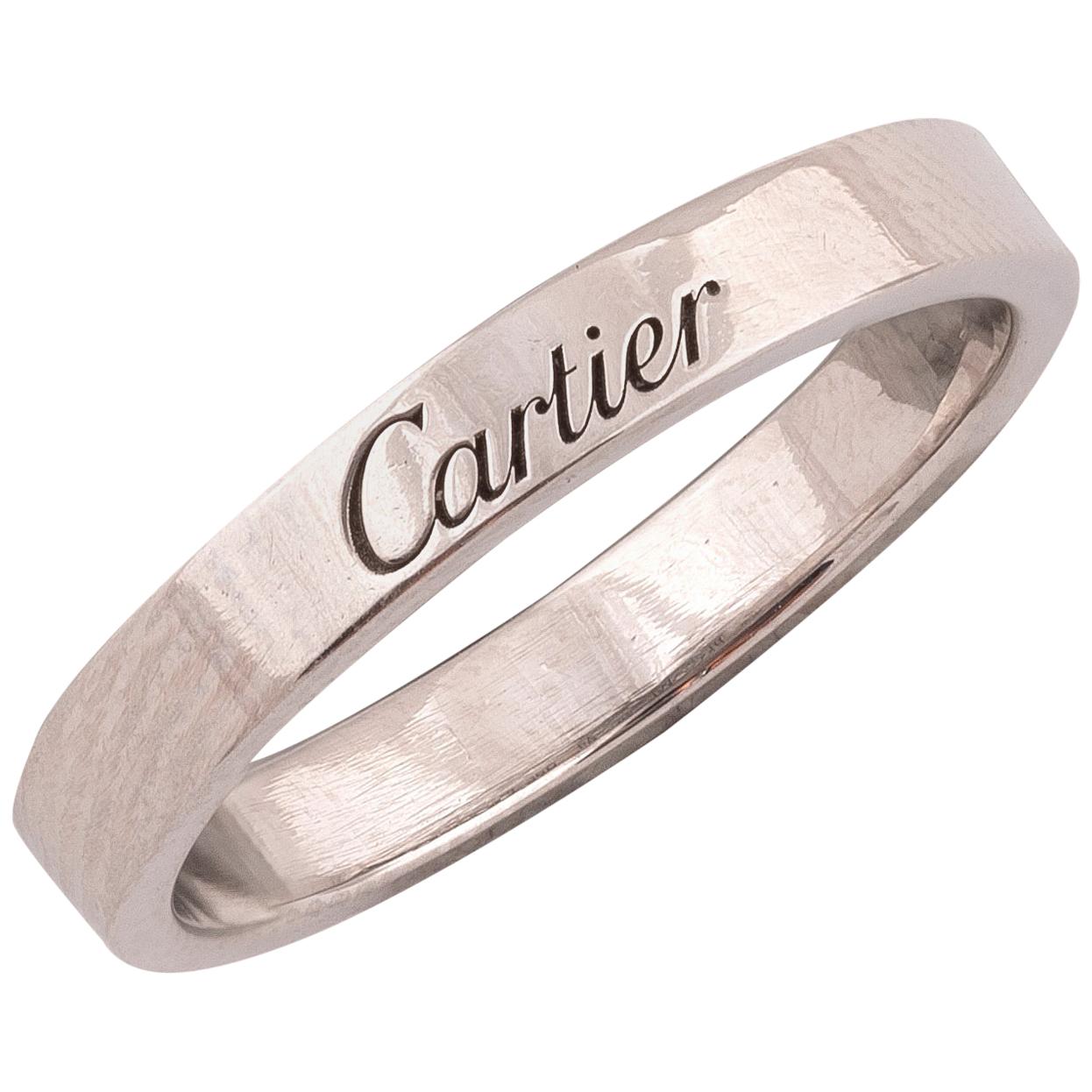 Bague à anneau en platine de Cartier en vente
