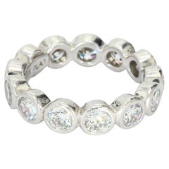 Platinum Band Ring with Brilliant Cut Diamonds Size 4.5