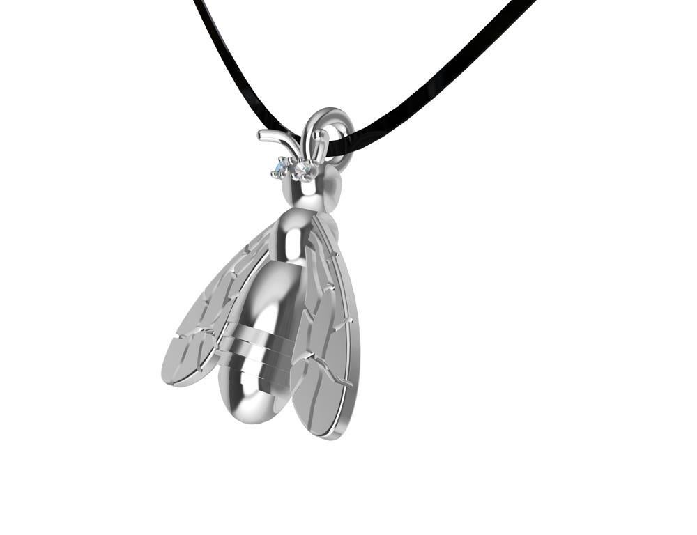 Platinum Bee Pendant Necklace with Diamons, Tiffany designer , Thomas Kurilla created this  years ago, but this is the new updated bee made exclusively for 1stdibs.  Bees, It credible little creatures.  Hard workers. Great community spirit. Who