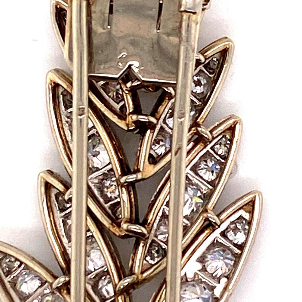 Women's or Men's Platinum Belperron Art Deco Leaf Diamond  Pin For Sale