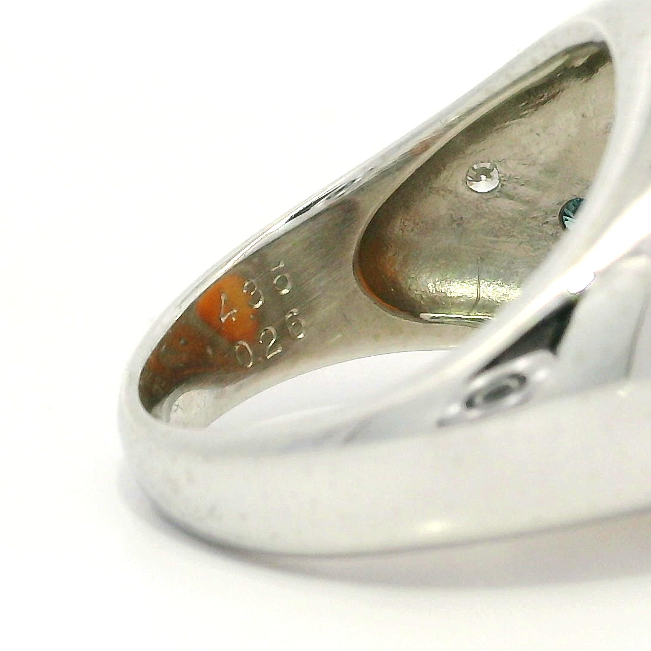 Women's Platinum Bezel Orange Fire Jelly Opal White & Blue Diamond Wide Heavy Band Ring For Sale