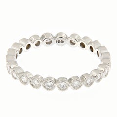 Platinum Bezel Set Diamond Eternity Band Ring size 7