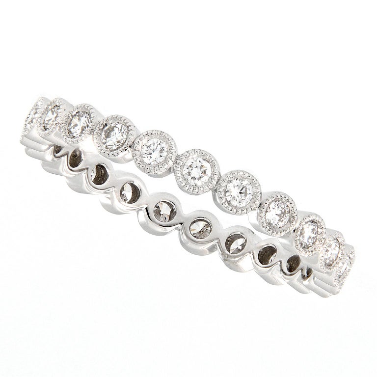 Platinum Bezel Set Diamond Eternity Ring For Sale at 1stdibs