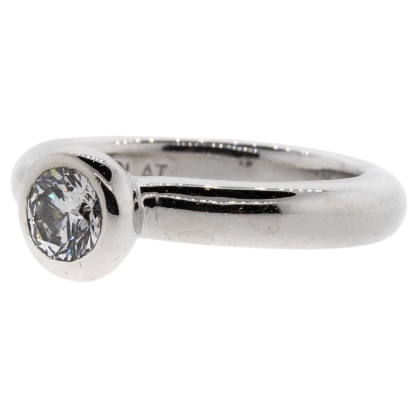 Platinum Bezel-Set Round Brilliant Diamond Solitaire Ring -