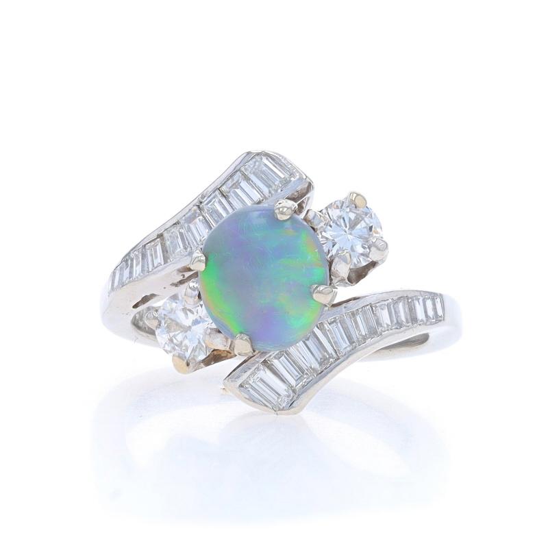 Dimensione: 5
Costo della taglia: Una taglia in più per $80 o una taglia in meno per $40

Contenuto metallico: Platino

Informazioni su A. Stone

Opale nero Nature
Carati: .86ct
Taglio: Cabochon ovale
Nota di Stone: (australiano)

Diamanti