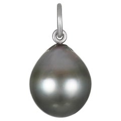 Platinum Black Tahitian Pearl Drop Pendant