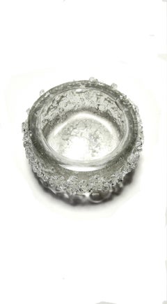 Platinum Bling Bowl Handmade with Platinum Leaf and Crystal Chips