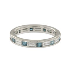 Platinum Blue and White Diamond Eternity Band