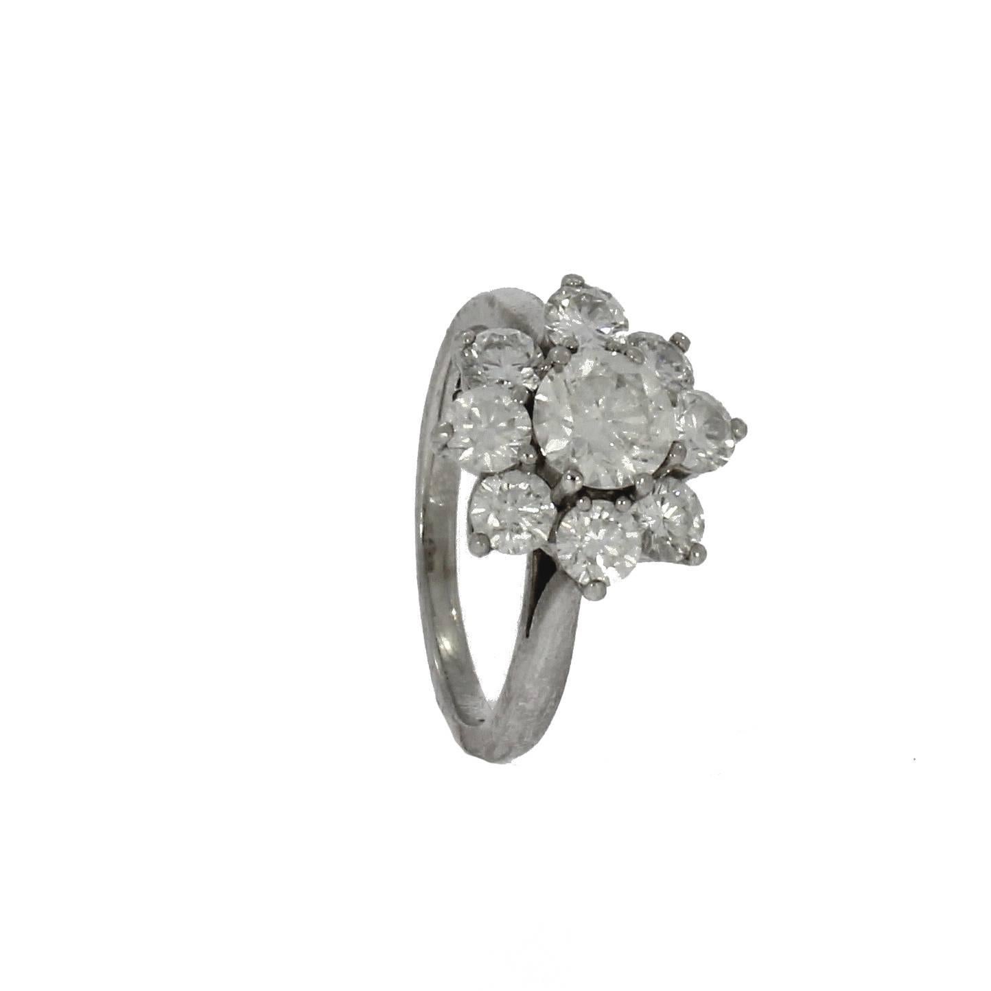 Platinum Bolero Design Diamond Cluster Ring by Boodles, 1.95 Carat For Sale 7