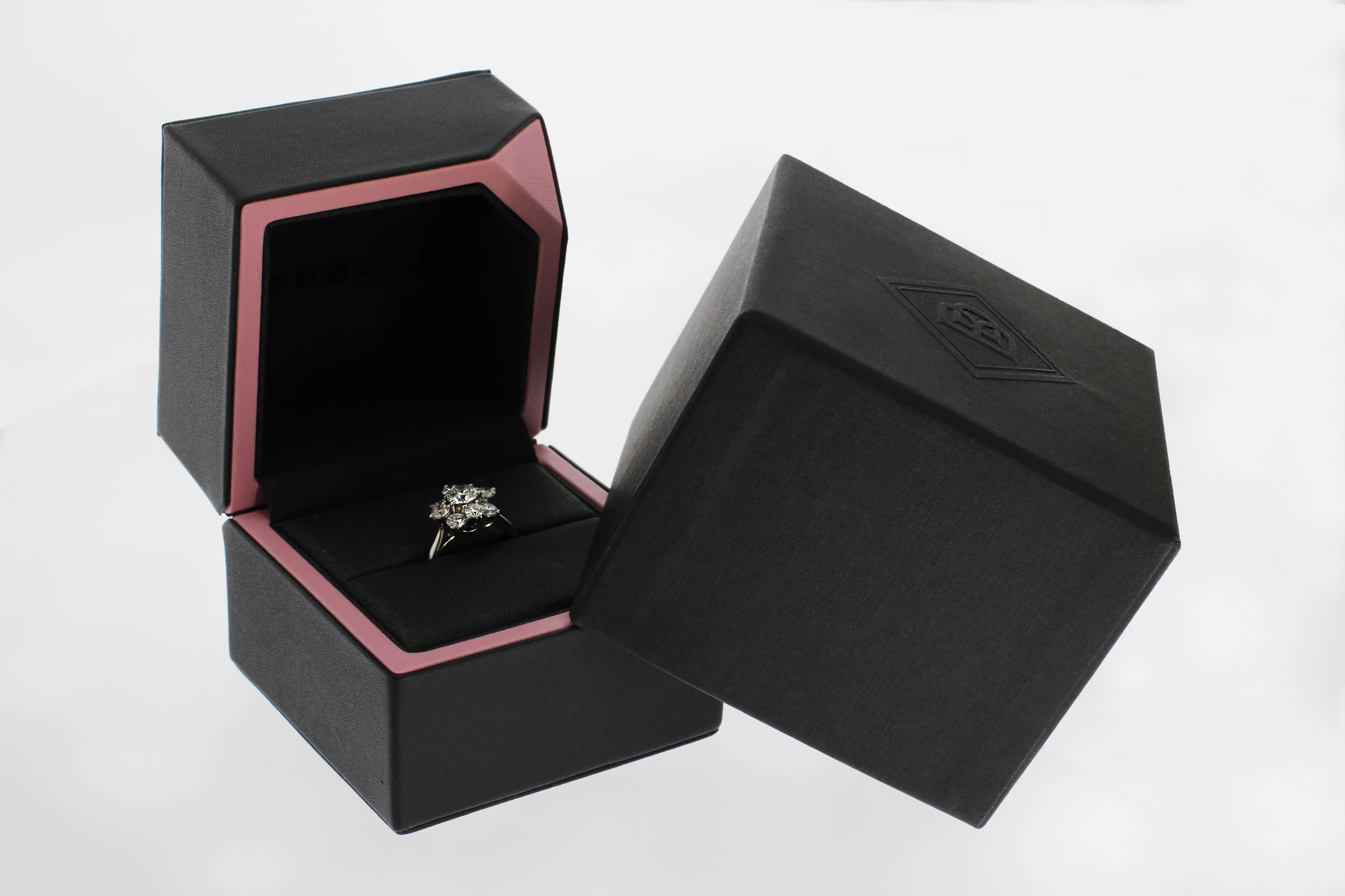 Round Cut Platinum Bolero Design Diamond Cluster Ring by Boodles, 1.95 Carat For Sale