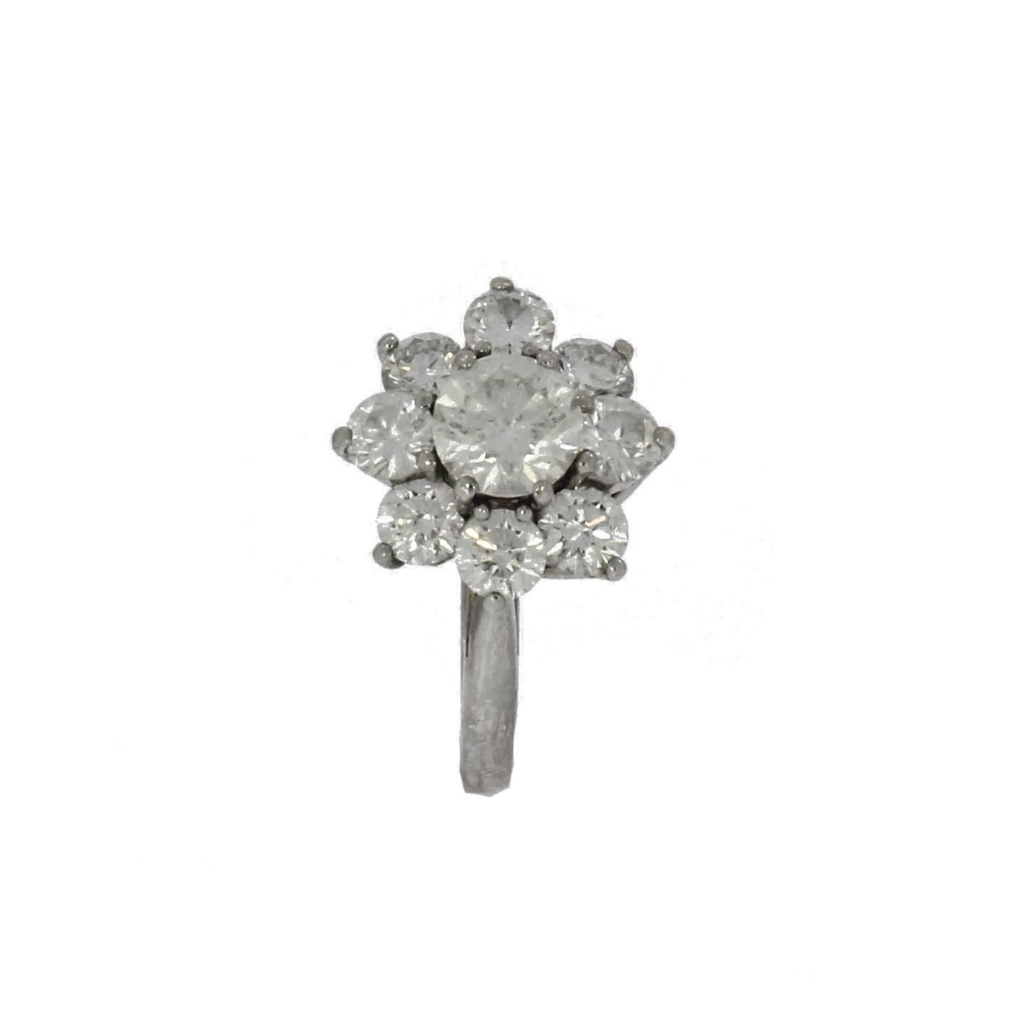 Platinum Bolero Design Diamond Cluster Ring by Boodles, 1.95 Carat In Excellent Condition For Sale In Epsom, Surrey