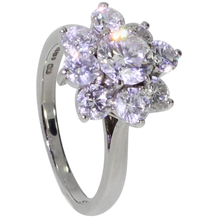 Platinum Bolero Design Diamond Cluster Ring by Boodles, 1.95 Carat For Sale