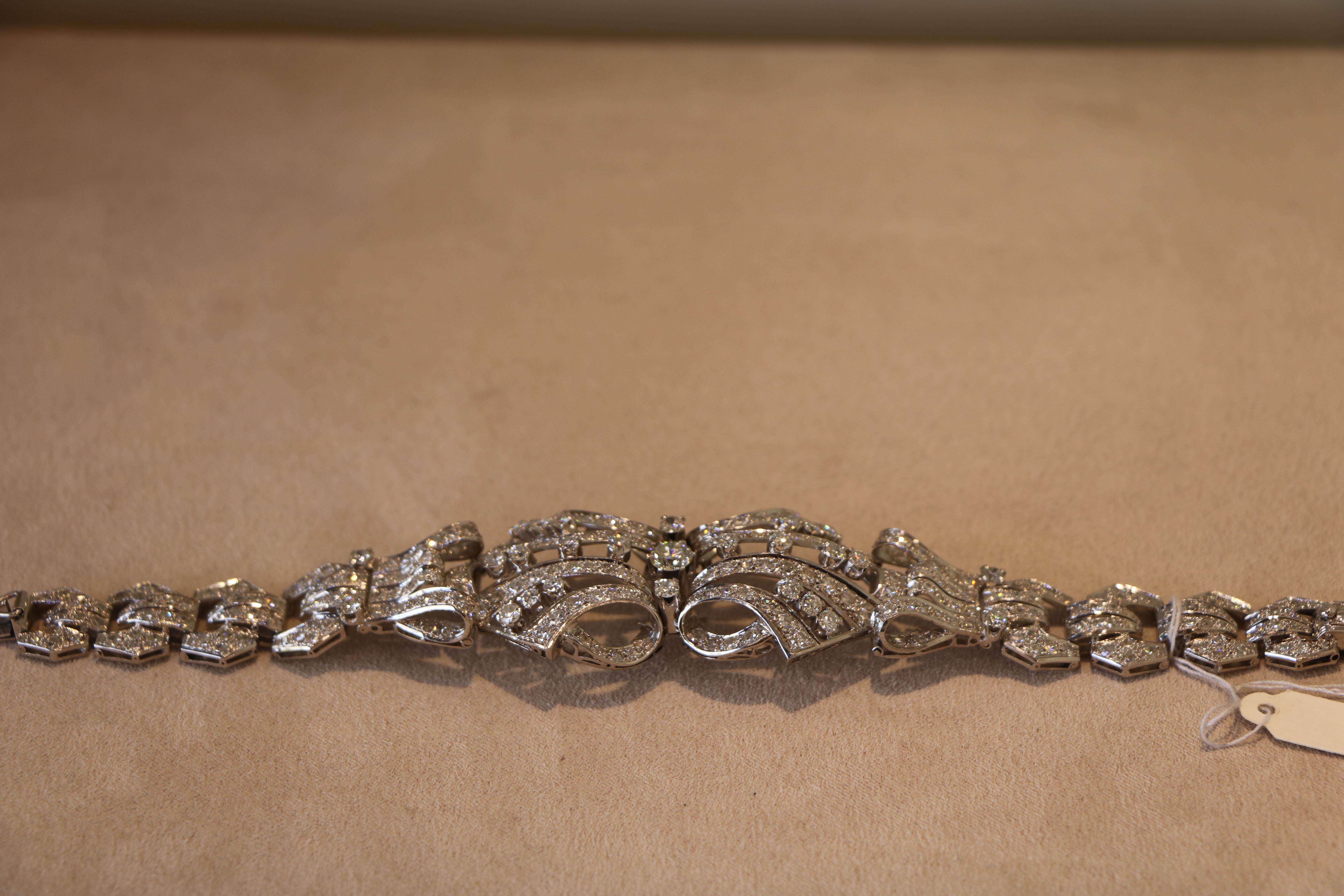 Platinum bracelet with diamonds In Excellent Condition For Sale In Tel Aviv - Jaffa, IL
