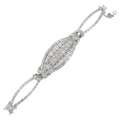 Platinum Bracelet with Emerald-Cut and Baguette Diamonds