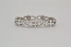 Platinum Bracelet with Round Brilliant Cut & Baguette Diamonds, 12.59 Carats