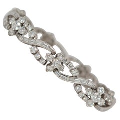 Platinum Bracelet with Round Brilliant Cut & Baguette Diamonds, 12.59 Carats
