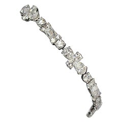 Platinum Bracelet with Round, Emerald Cut 
Pear Shape Diamonds, 16.25 Carats