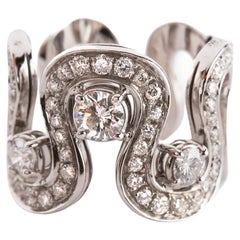 Platinum Brilliant Cut 1.54 GVS1 Carats White Diamond Engagement Design Ring