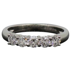 Platinum Brilliant Cut Diamond Five Stone Eternity Band Ring