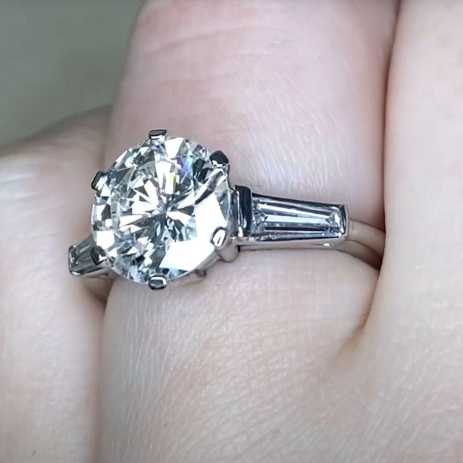 Verlobungsring aus Platin mit Brillanten (GIA ca. 2,50 Karat), Platin Damen im Angebot