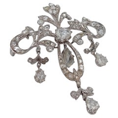 Platinum Brooch / Necklace with Rose Cut Diamonds