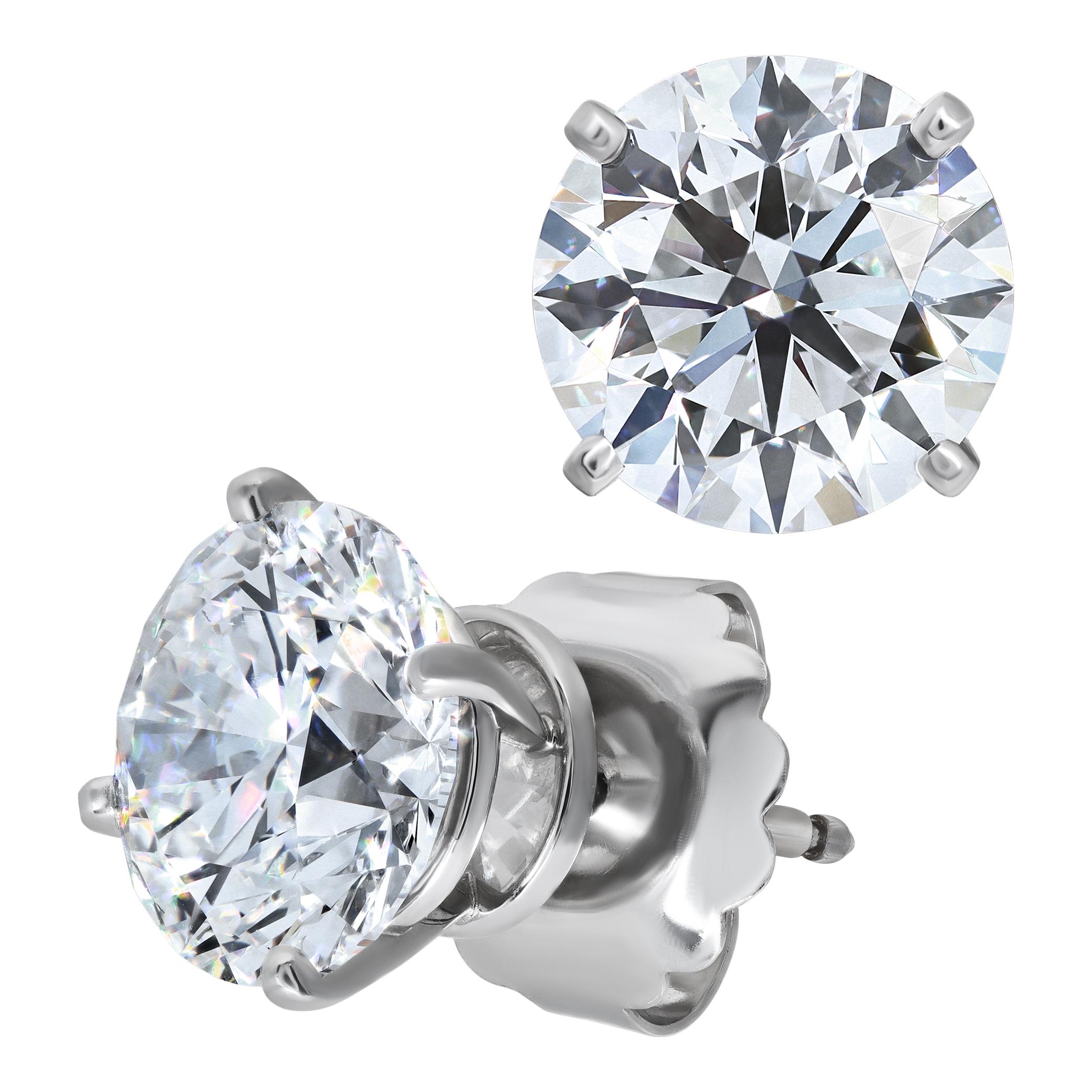 Brilliant Cut Platinum Cartier Diamond Studs Earrings For Sale