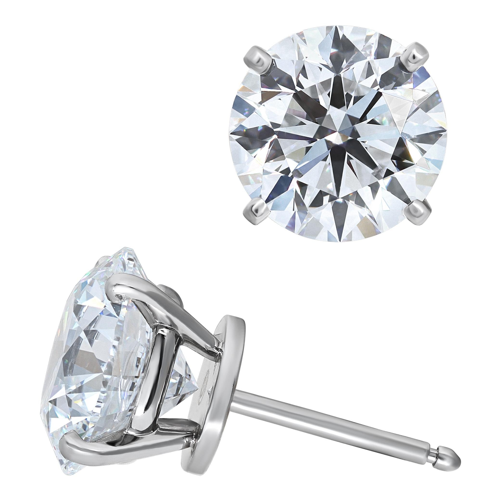 Women's Platinum Cartier Diamond Studs Earrings For Sale