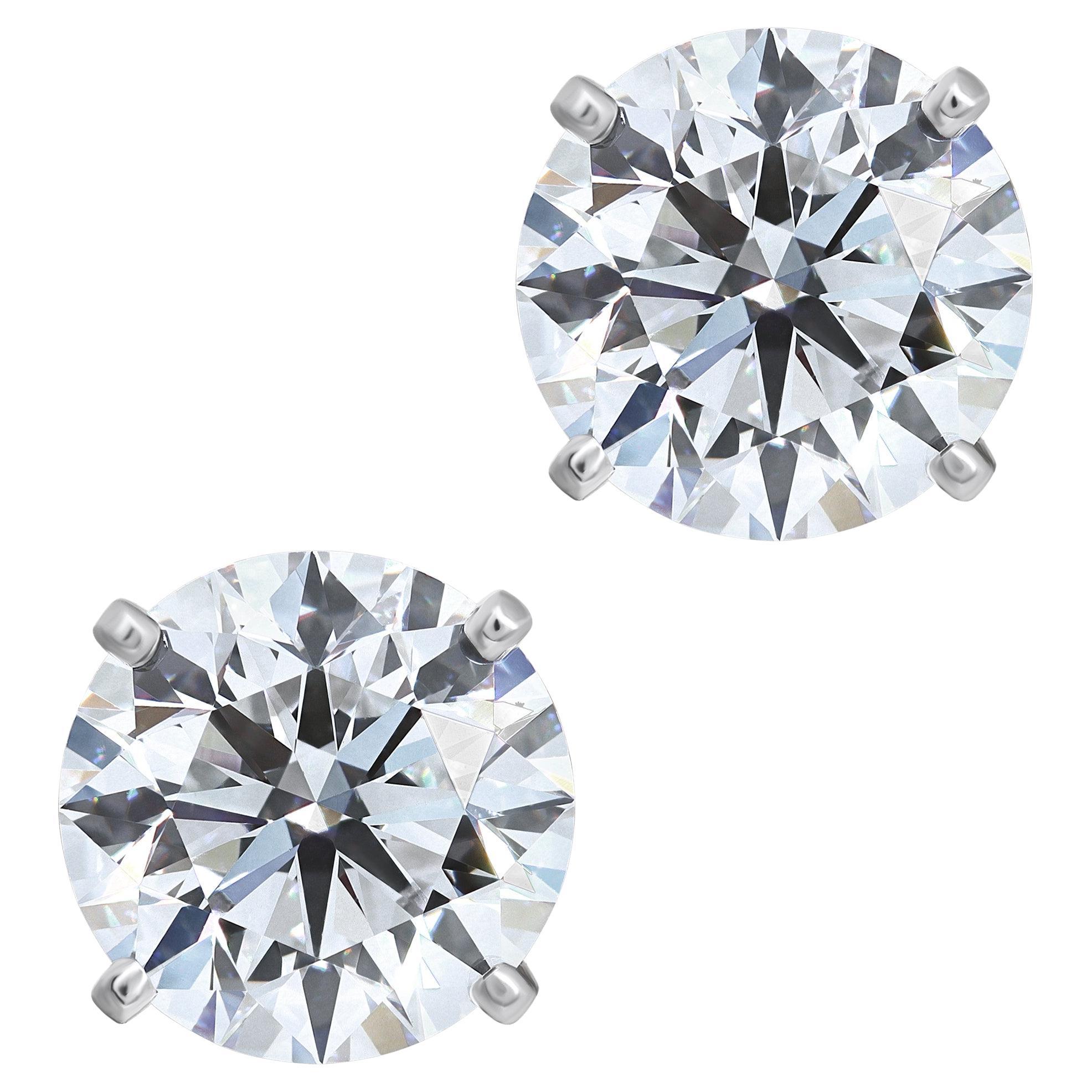 Platinum Cartier Diamond Studs Earrings