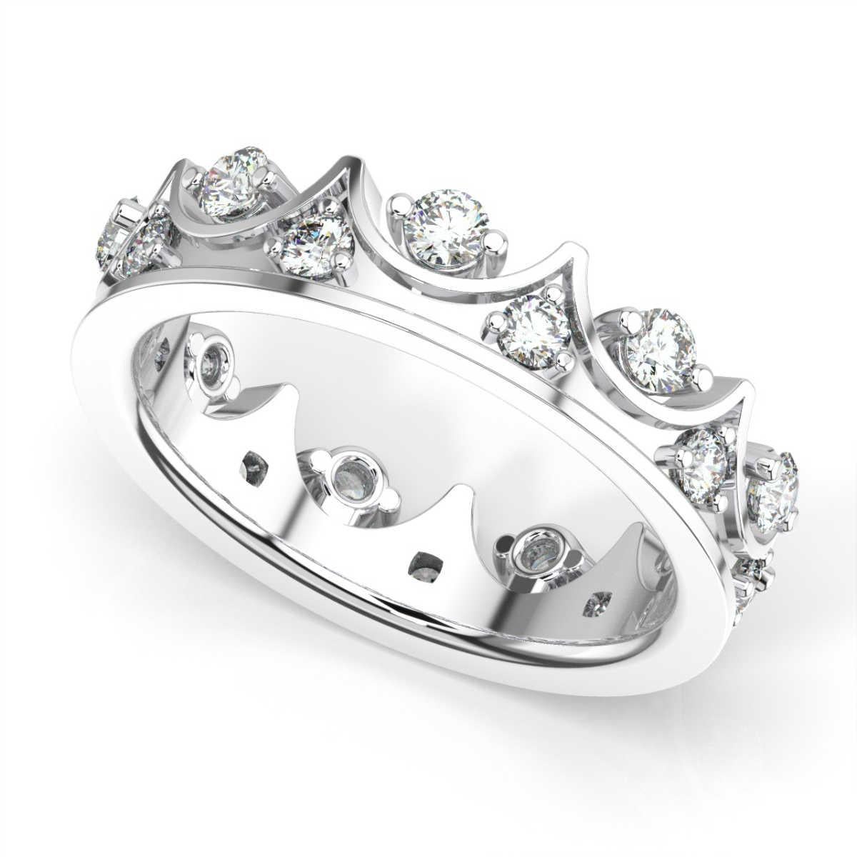 Round Cut Platinum Caterina Eternity Diamond Ring '4/5 Ct. Tw' For Sale