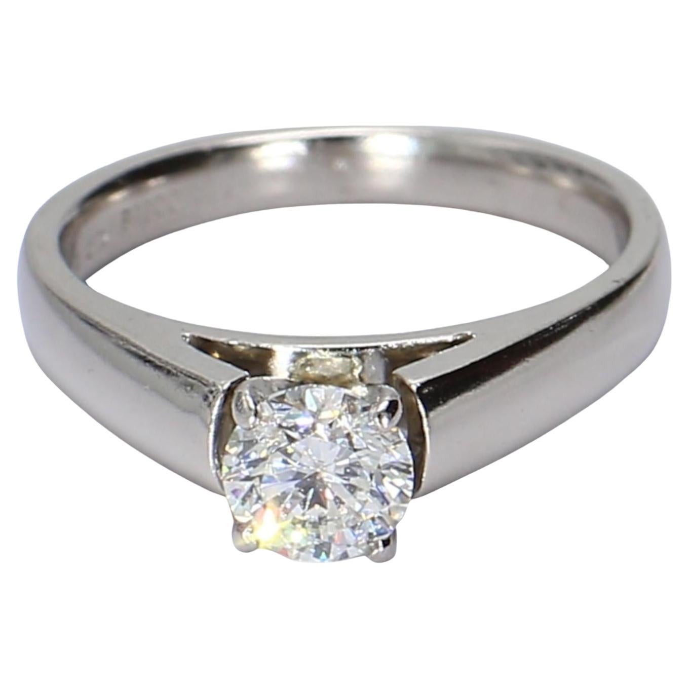 Platin-Kathedralen-Solitär-Ring - Größe 5,75 im Angebot