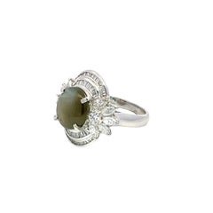 Platinum Cats Eye Diamond Ring
