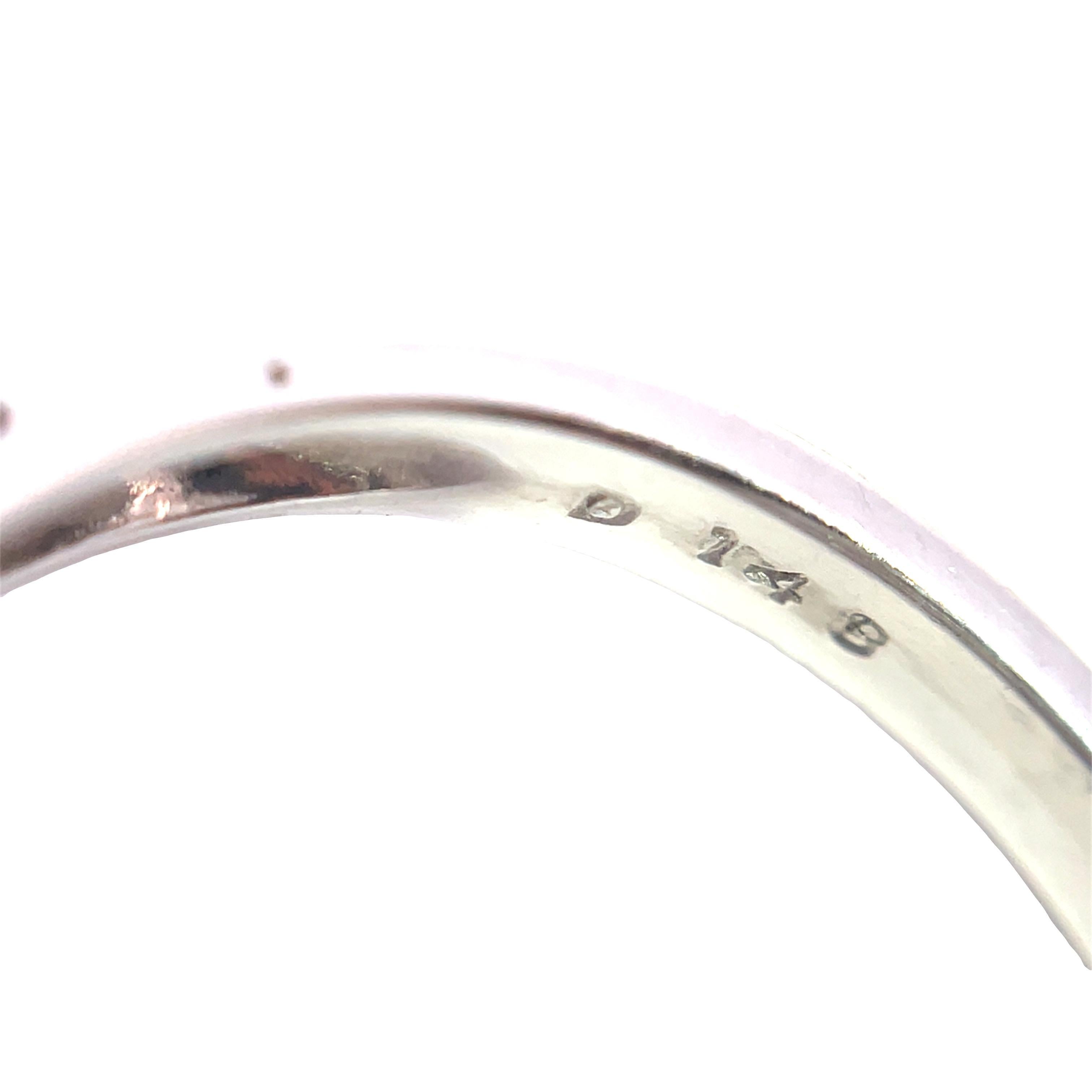 Bague en platine avec œil de chat et diamant en vente 1