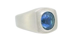 Platinum Center Sapphire Set Ring W/GIA Certificate