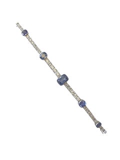 Platinum Ceylon Sapphire and Diamond Bracelet